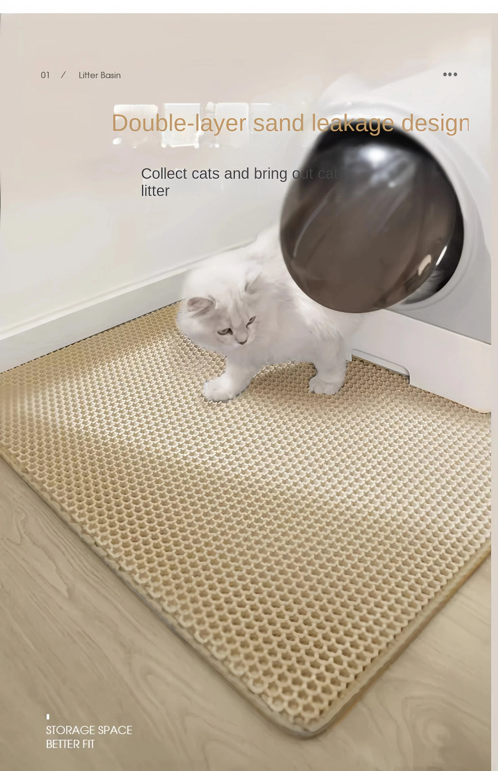 Large Honeycomb Design Litter Mat - Cat - (3 Color Options) - (30 x 30 cm) - (While Supplies Last)