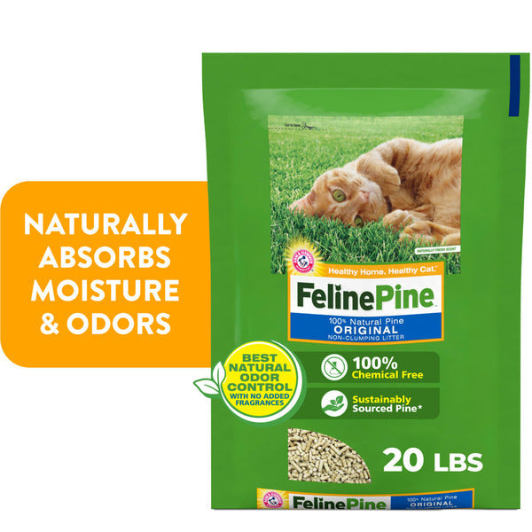 100% Natural Litter -  Cat - (Feline Pine) - (20 lb bag) - (While Supplies Last)