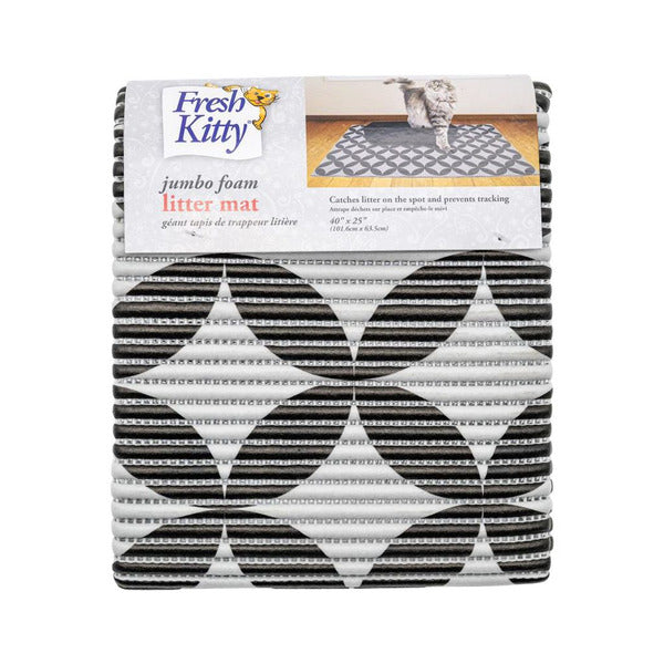 Jumbo Foam Decorative Litter Mat - Cat - (Black & Gray)