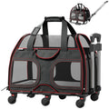Airline Approved Luxury Pet Carrier with Removable Wheels and Telescopic Handle - Cat Dog - (8 Color Options) - (Katziela)