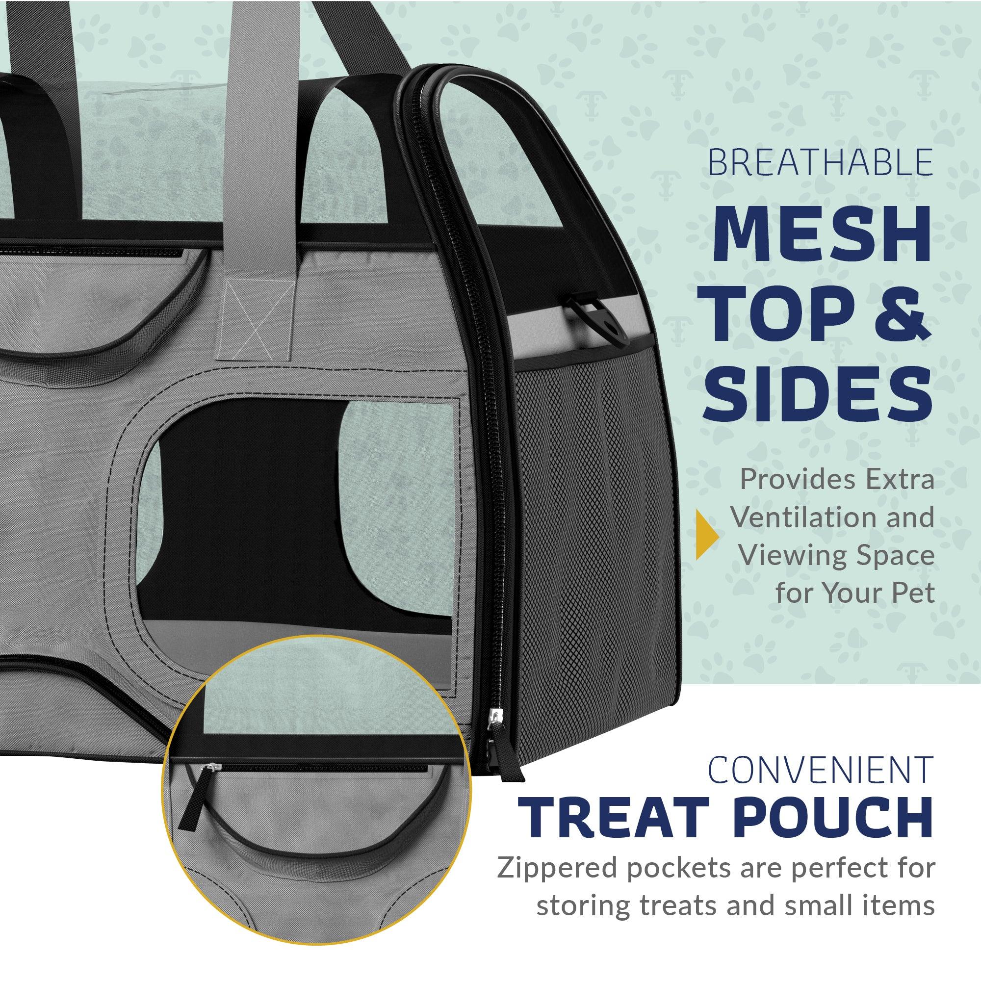 Airline Approved Luxury Pet Carrier with Removable Wheels and Telescopic Handle - Cat Dog - (8 Color Options) - (Katziela)