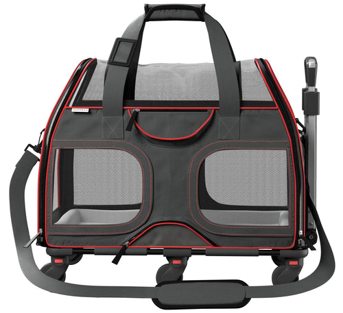 Airline Approved Luxury Pet Carrier with Removable Wheels and Telescopic Handle - Cat Dog - (8 Color Options) - (Katziela)