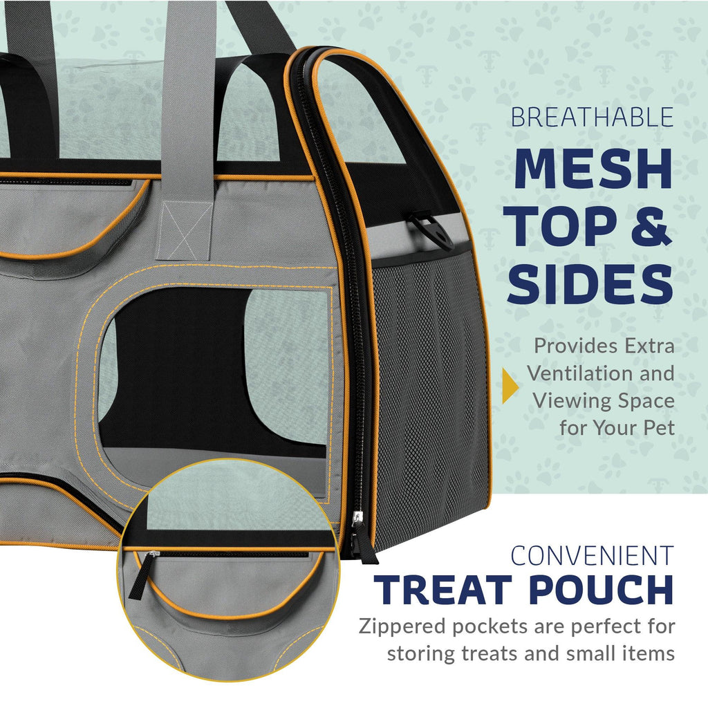 Airline Approved Luxury Pet Carrier with Removable Wheels and Telescopic Handle - Cat Dog - (8 Color Options) - (Katziela)