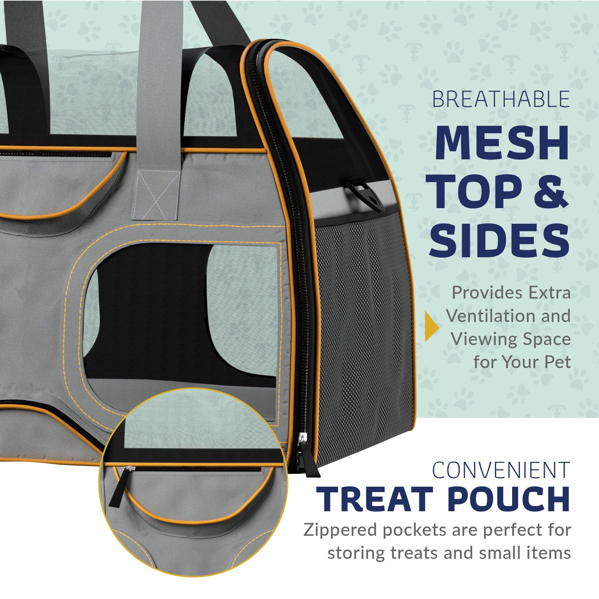 Airline Approved Luxury Pet Carrier with Removable Wheels and Telescopic Handle - Cat Dog - (8 Color Options) - (Katziela)