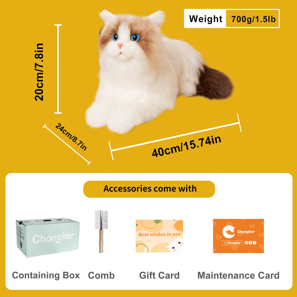 Realistic Robot Cat Companion for Sensory Comfort - Child, Adult - (White)