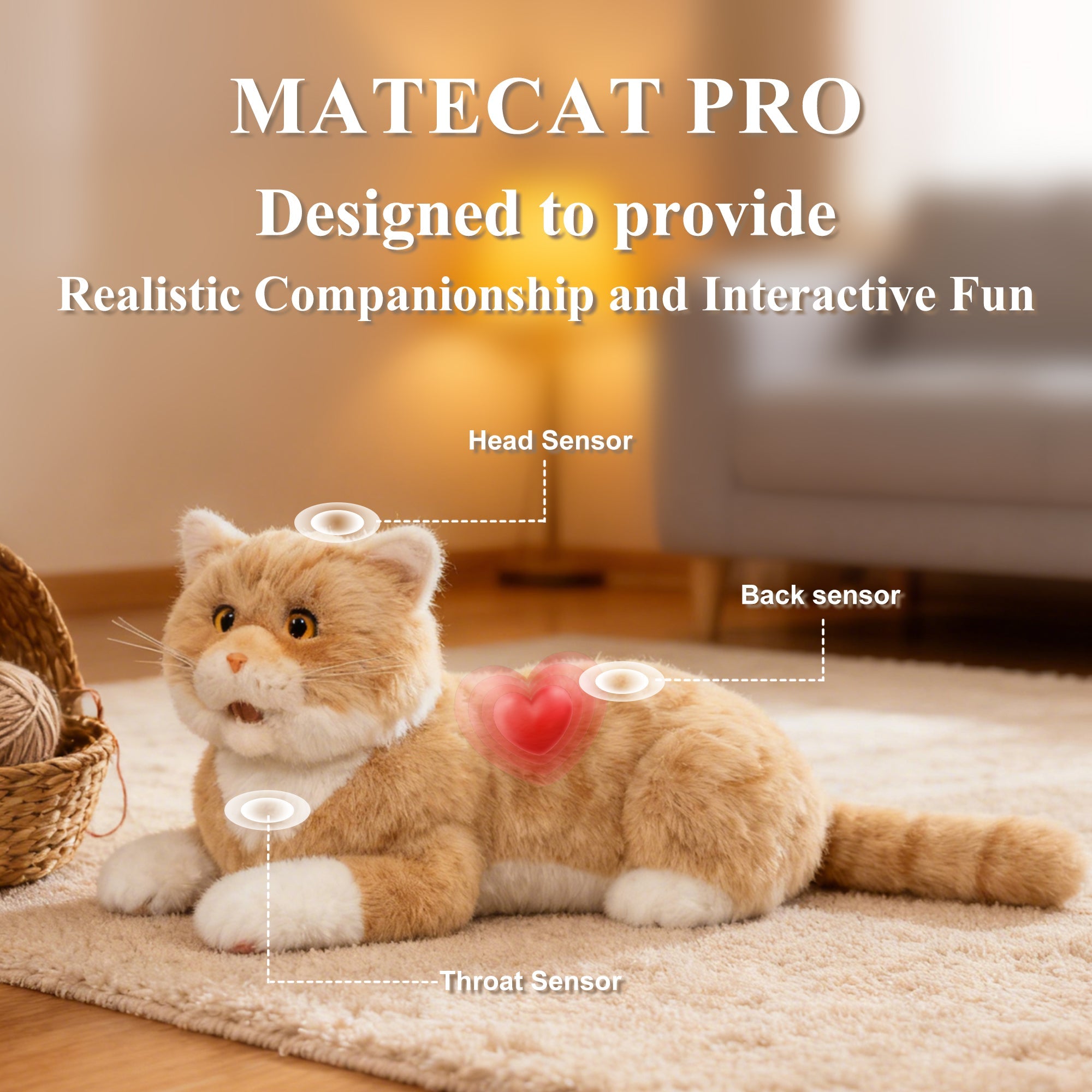 Interactive Lifelike Robot Companion Cat - All Ages (Great for Seniors)