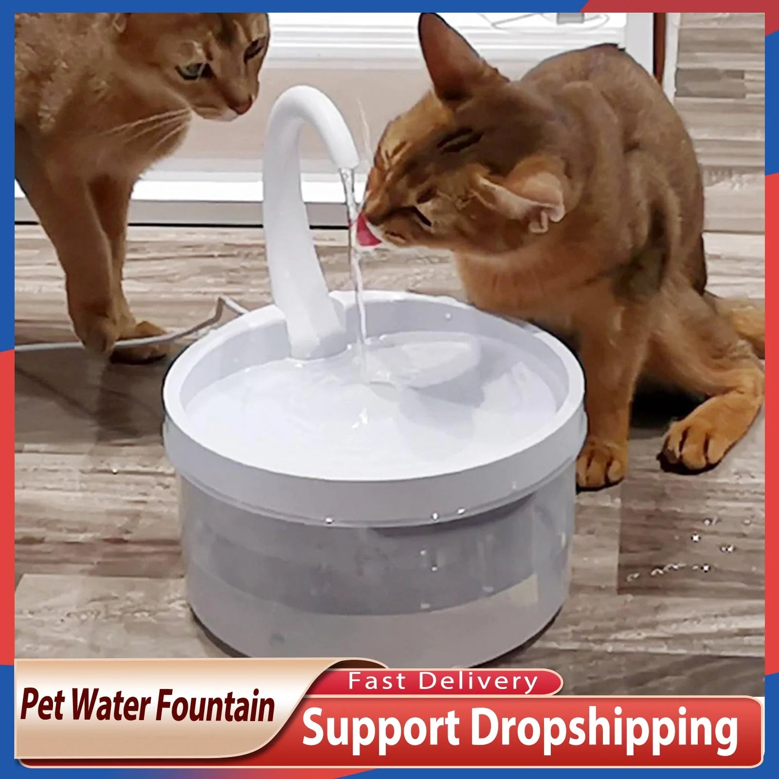 Quiet Pet Water Fountain - Dog Cat - (2L) - (10 Options)