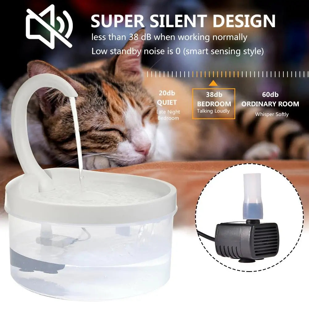 Quiet Pet Water Fountain - Dog Cat - (2L) - (10 Options)