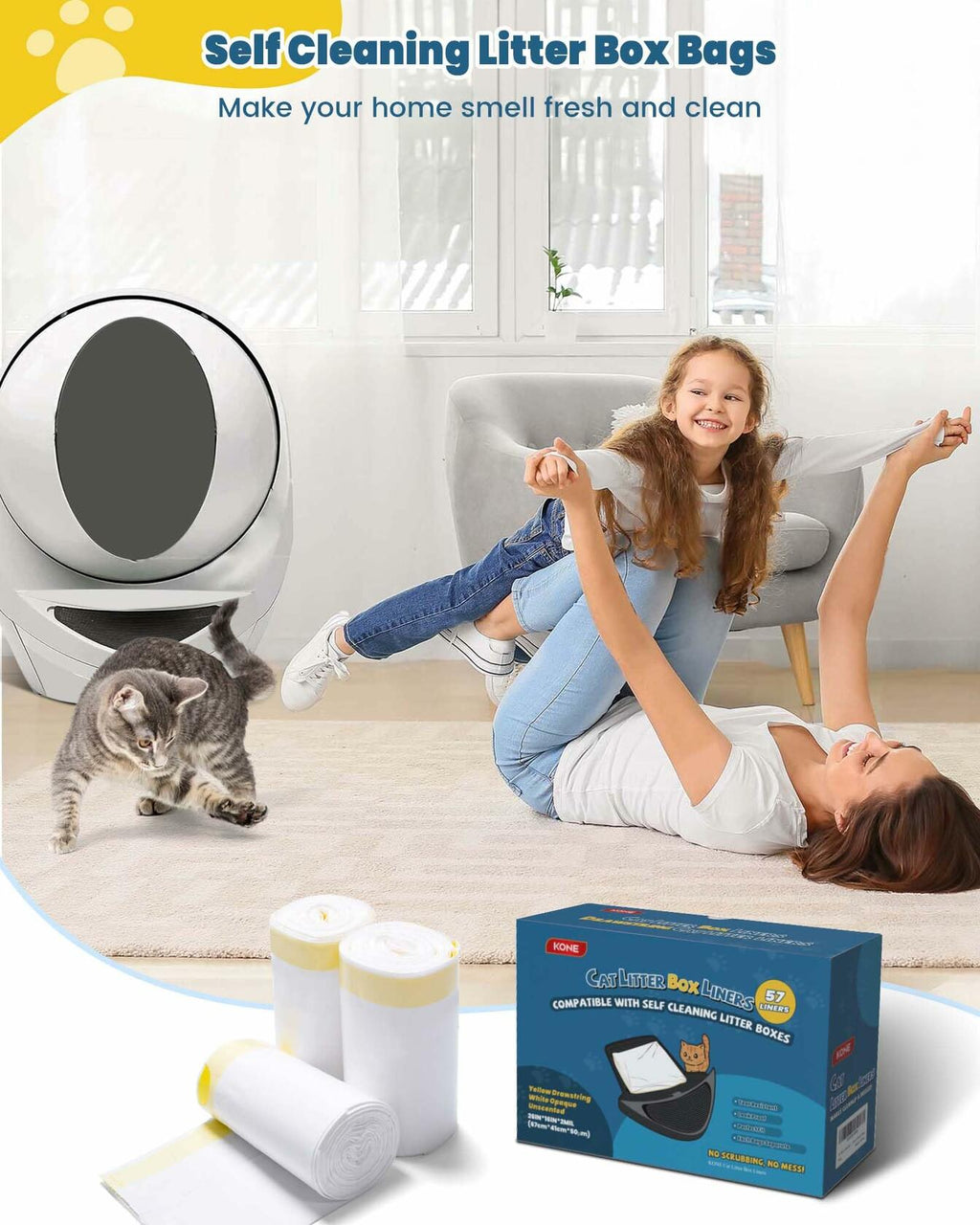 Litter Box Liners - Cat - (White) - (While Supplies Last)