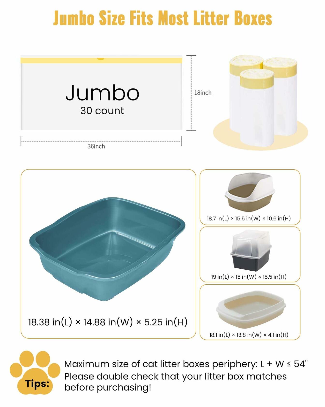 Jumbo Litter Box Liners - Cat - (While Supplies Last)