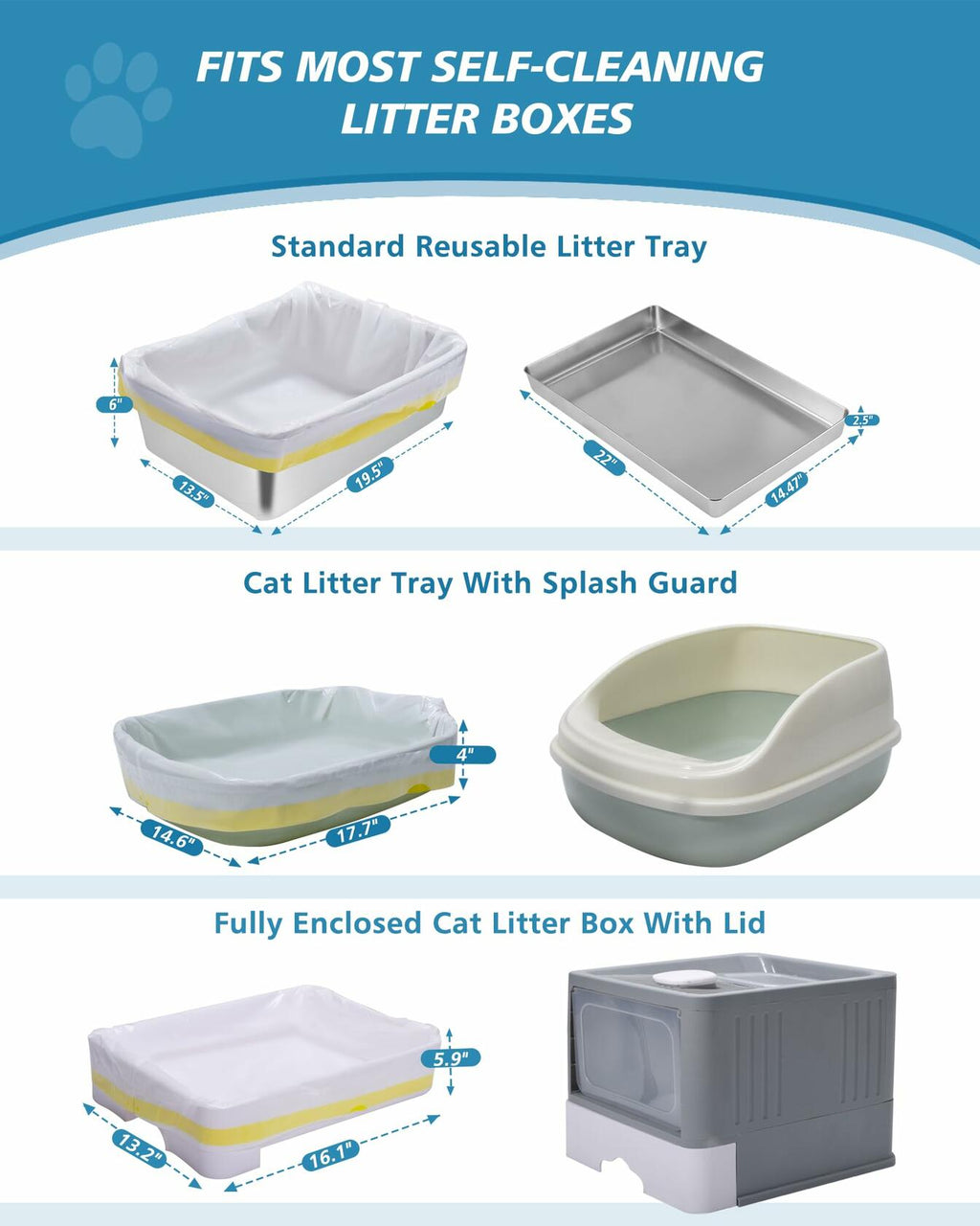 Leak-Proof Litter Box Liners with Drawstring - Cat - (45/Box) - ( Box within W 37.4'' x H 11'') - (While Supplies Last)