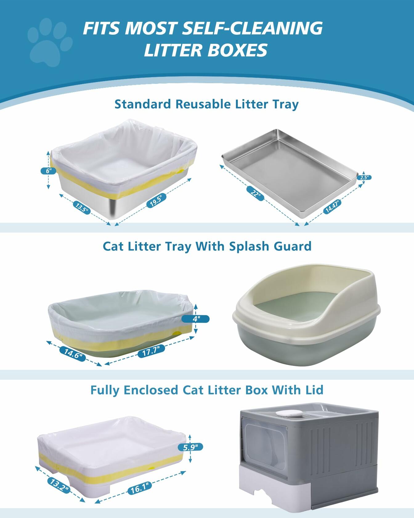 Leak-Proof Litter Box Liners with Drawstring - Cat - (45/Box) - ( Box within W 37.4'' x H 11'') - (While Supplies Last)