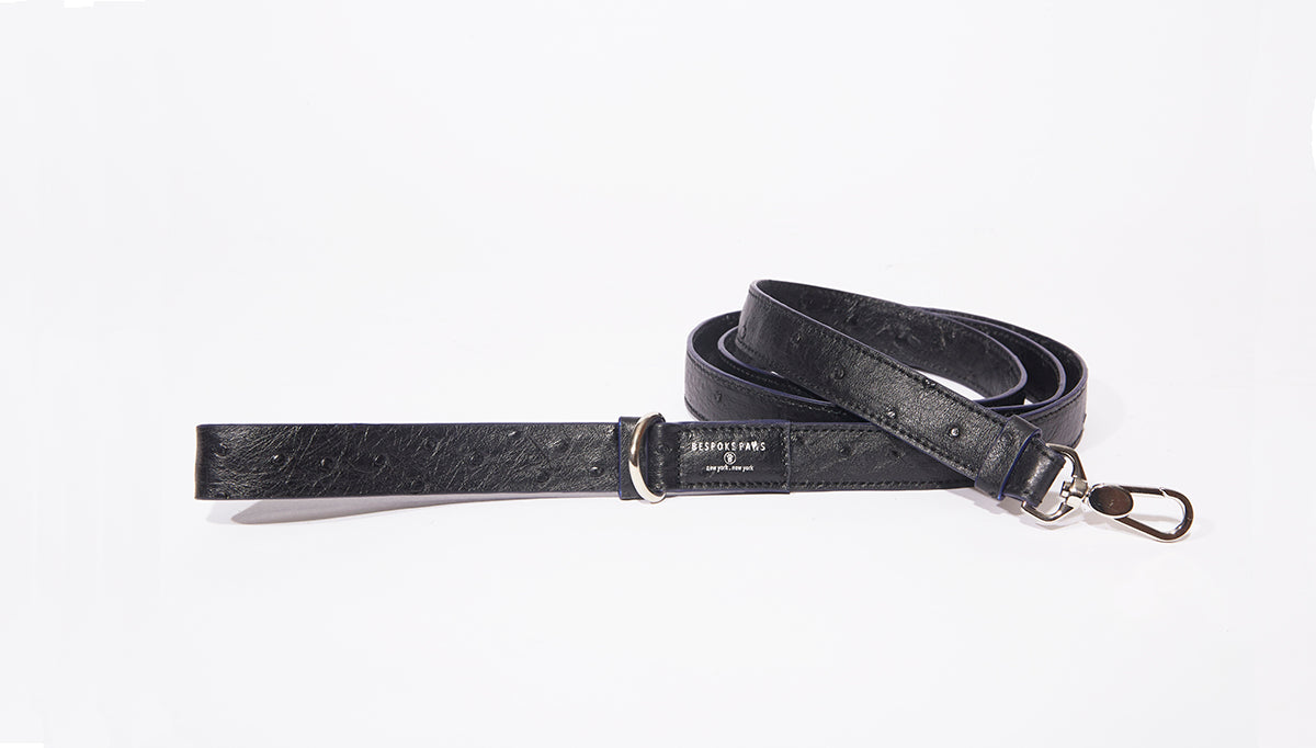 100% Black Ostrich Large Dog Leash - Dog  - (While Supplies Last)