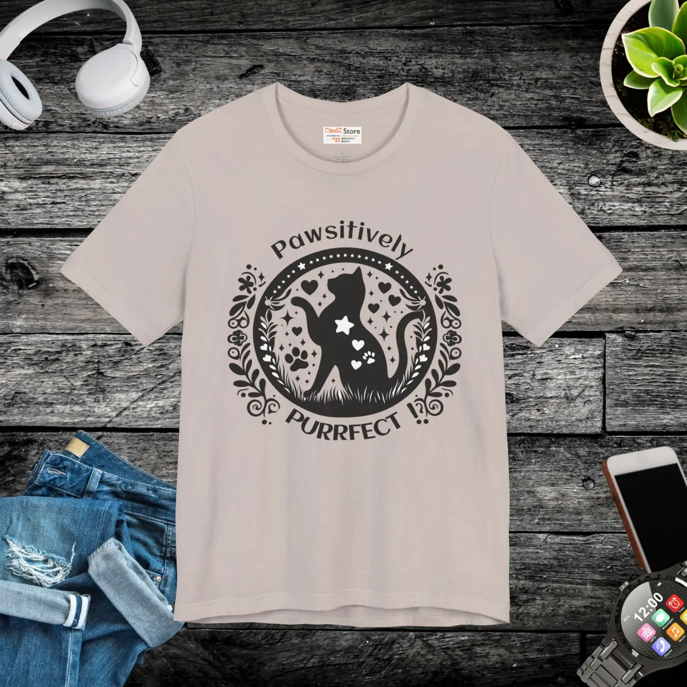 "Pawsitively Purrfect" Tee -  Unisex - (3 Color Options) -  (XS-5XL) (While Supplies Last)