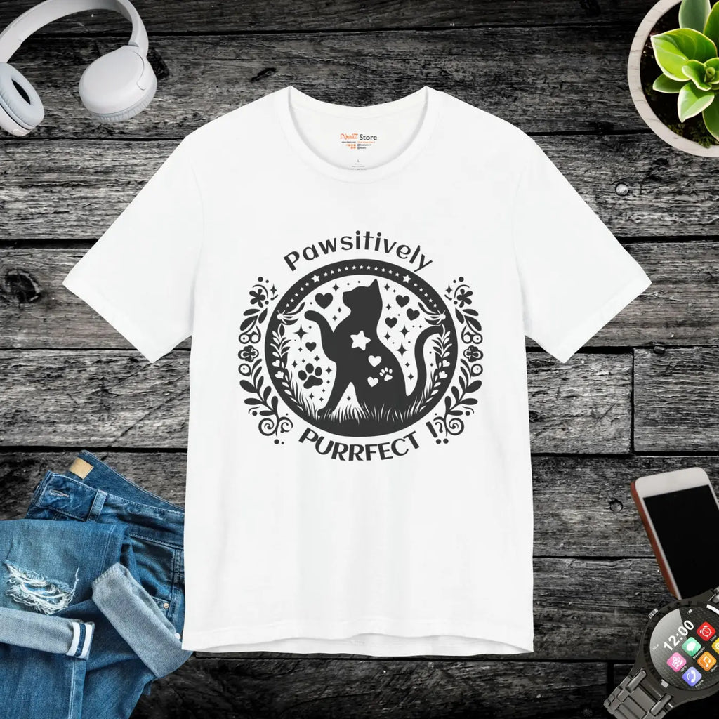 "Pawsitively Purrfect" Tee -  Unisex - (3 Color Options) -  (XS-5XL) (While Supplies Last)