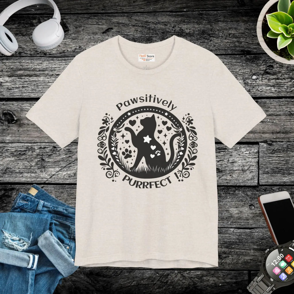 "Pawsitively Purrfect" Tee -  Unisex - (3 Color Options) -  (XS-5XL) (While Supplies Last)