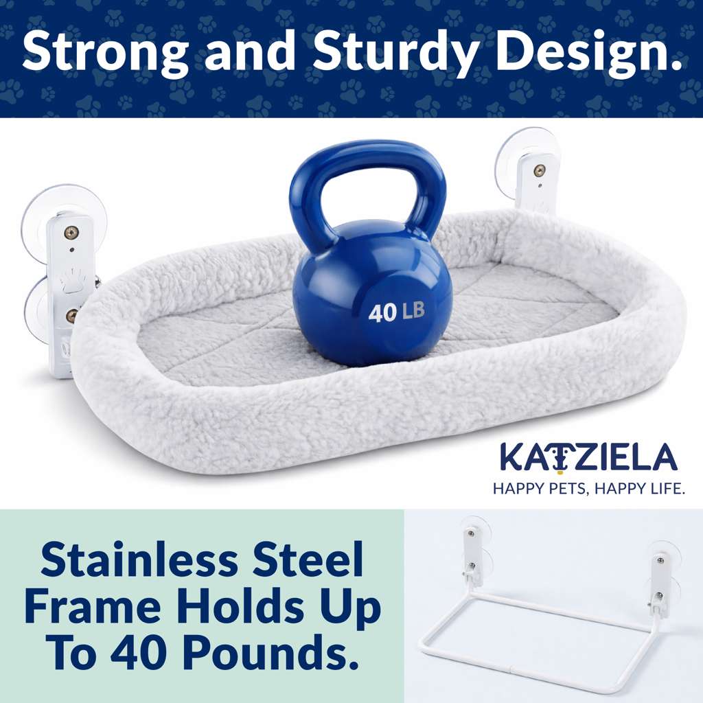 Katziela CloudPerch Window Hammock - Cat  - (Ultra-Strong Suction Cups) - (While Supplies Last)