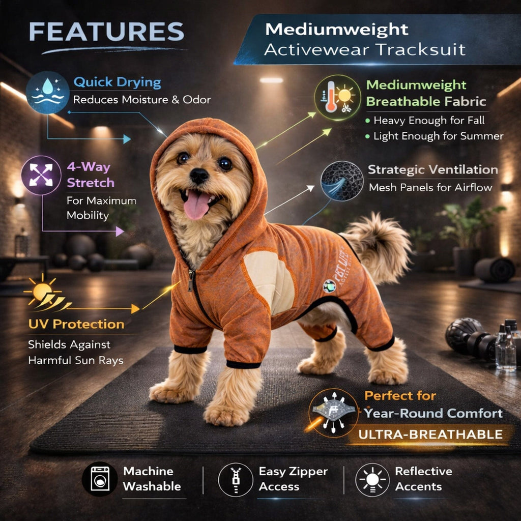 Full Body Hooded Yoga Sweater -  Dog  - (5 Colors/Sizes) - (Warm for Winter) -  (Pet Life®)
