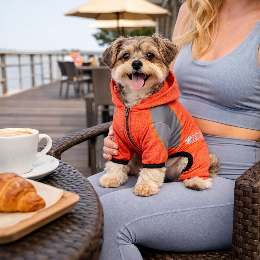 Full Body Hooded Yoga Sweater -  Dog  - (5 Colors/Sizes) - (Warm for Winter) -  (Pet Life®)