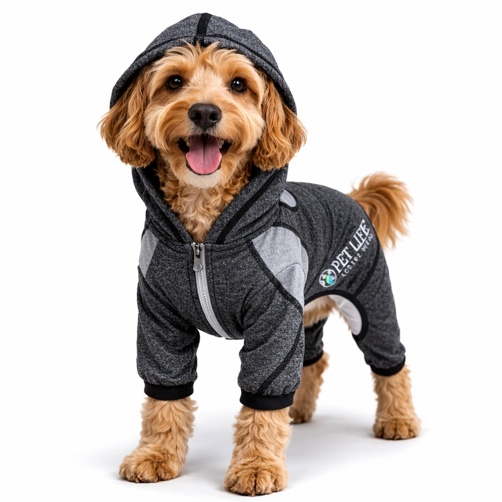 Full Body Hooded Yoga Sweater -  Dog  - (5 Colors/Sizes) - (Warm for Winter) -  (Pet Life®)