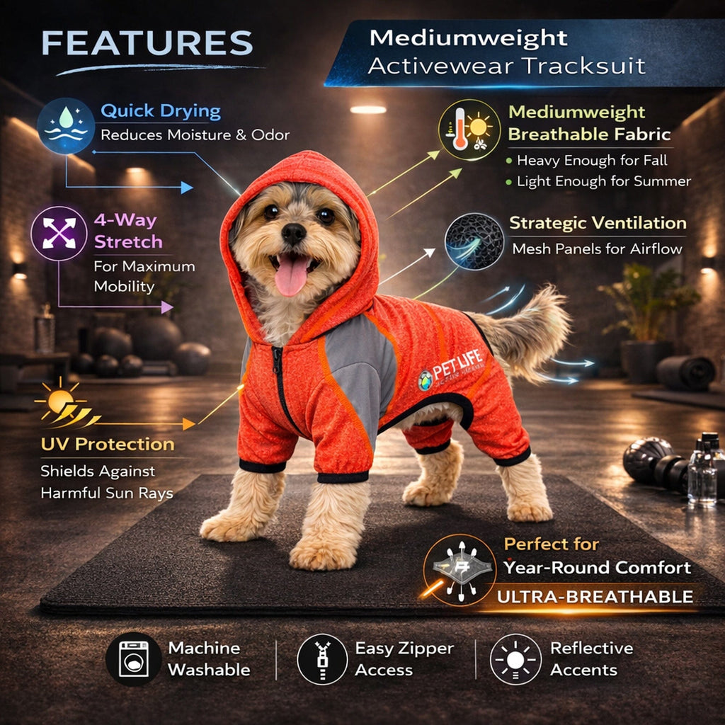 Full Body Hooded Yoga Sweater -  Dog  - (5 Colors/Sizes) - (Warm for Winter) -  (Pet Life®)