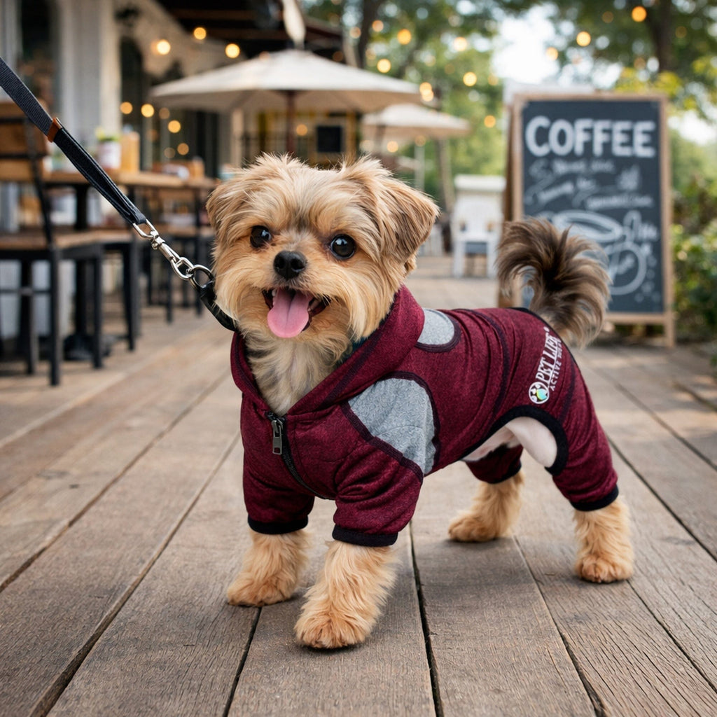 Full Body Hooded Yoga Sweater -  Dog  - (5 Colors/Sizes) - (Warm for Winter) -  (Pet Life®)
