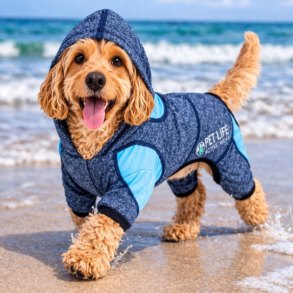 Full Body Hooded Yoga Sweater -  Dog  - (5 Colors/Sizes) - (Warm for Winter) -  (Pet Life®)