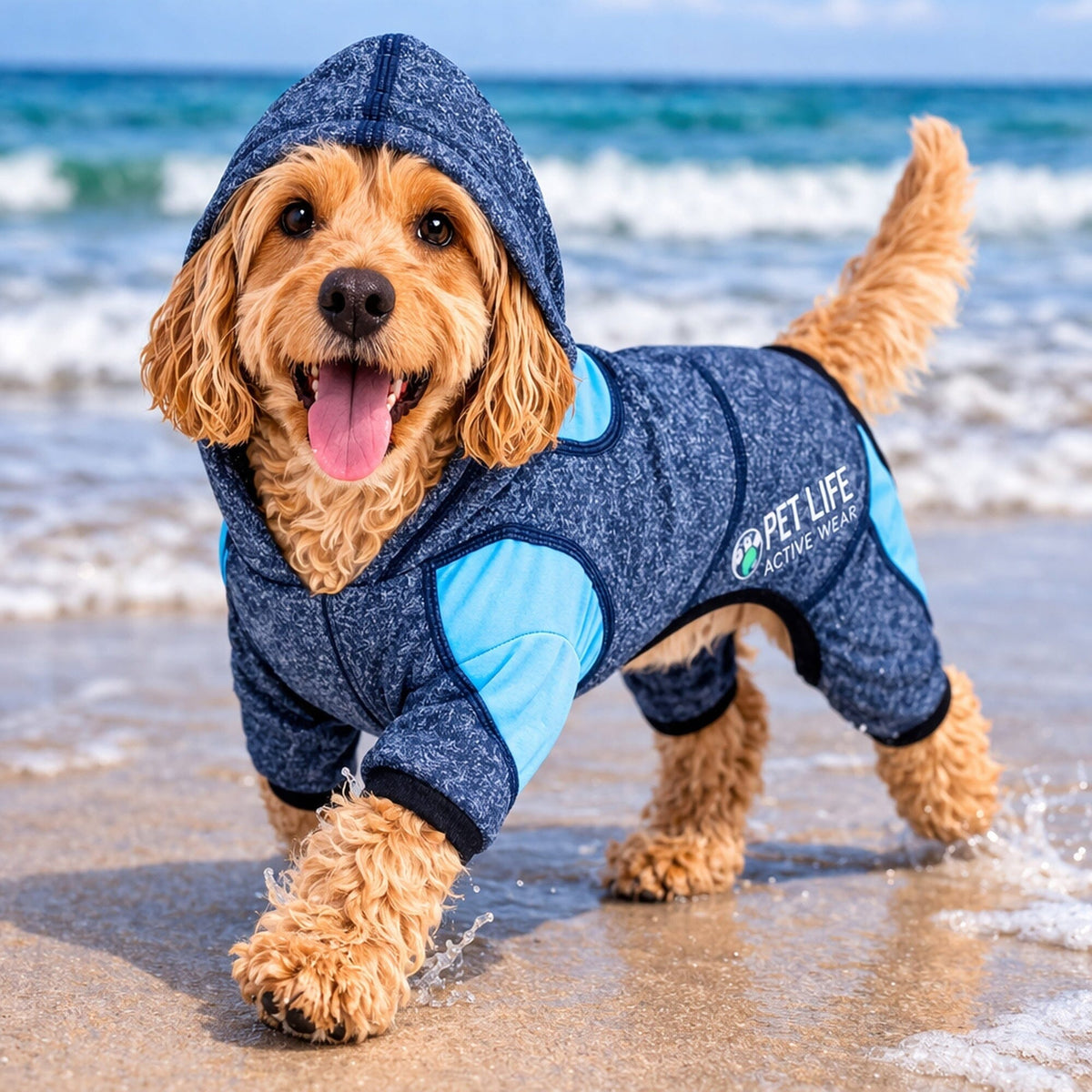 Full Body Hooded Yoga Sweater -  Dog  - (5 Colors/Sizes) - (Warm for Winter) -  (Pet Life®)