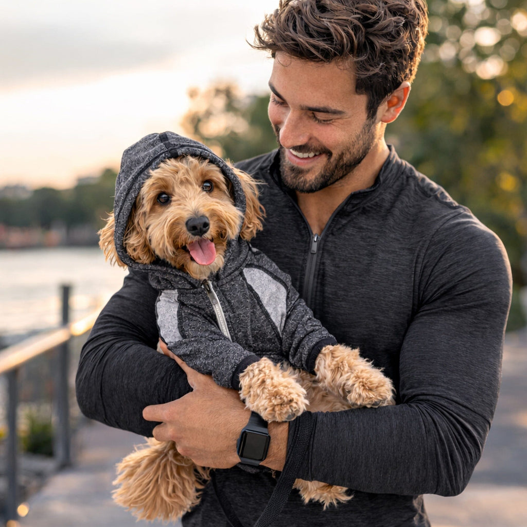 Full Body Hooded Yoga Sweater -  Dog  - (5 Colors/Sizes) - (Warm for Winter) -  (Pet Life®)