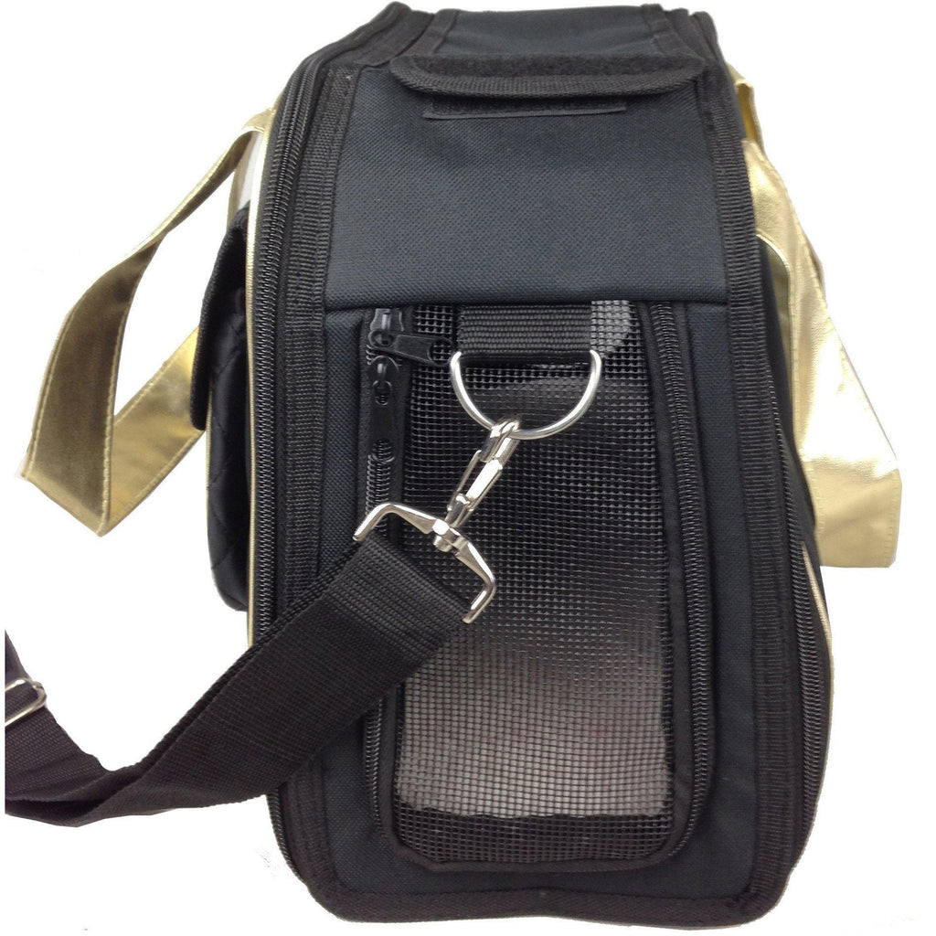Airline Approved Mystique Pet Carrier Travel Bag - Dog - (Khaki, Black) - (Designer) - (Fashionable)