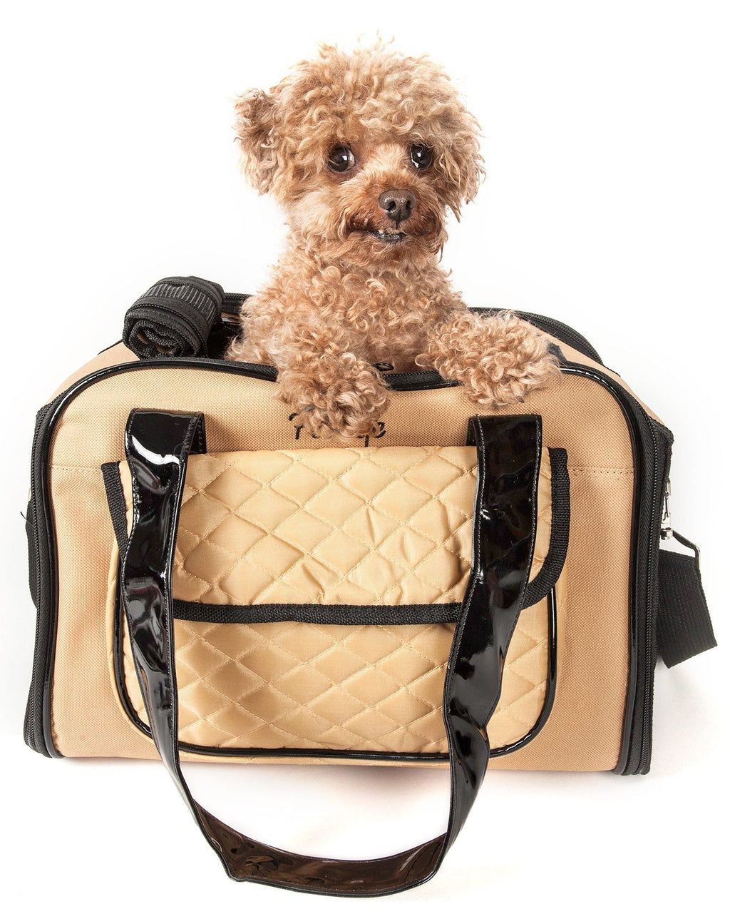 Airline Approved Mystique Pet Carrier Travel Bag - Dog - (Khaki, Black) - (Designer) - (Fashionable)