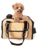Airline Approved Mystique Pet Carrier Travel Bag - Dog - (Khaki, Black) - (Designer) - (Fashionable)