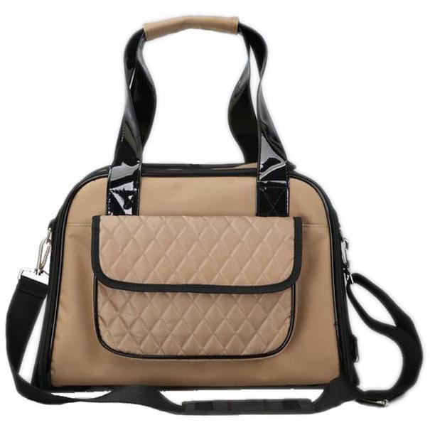 Airline Approved Mystique Pet Carrier Travel Bag - Dog - (Khaki, Black) - (Designer) - (Fashionable)