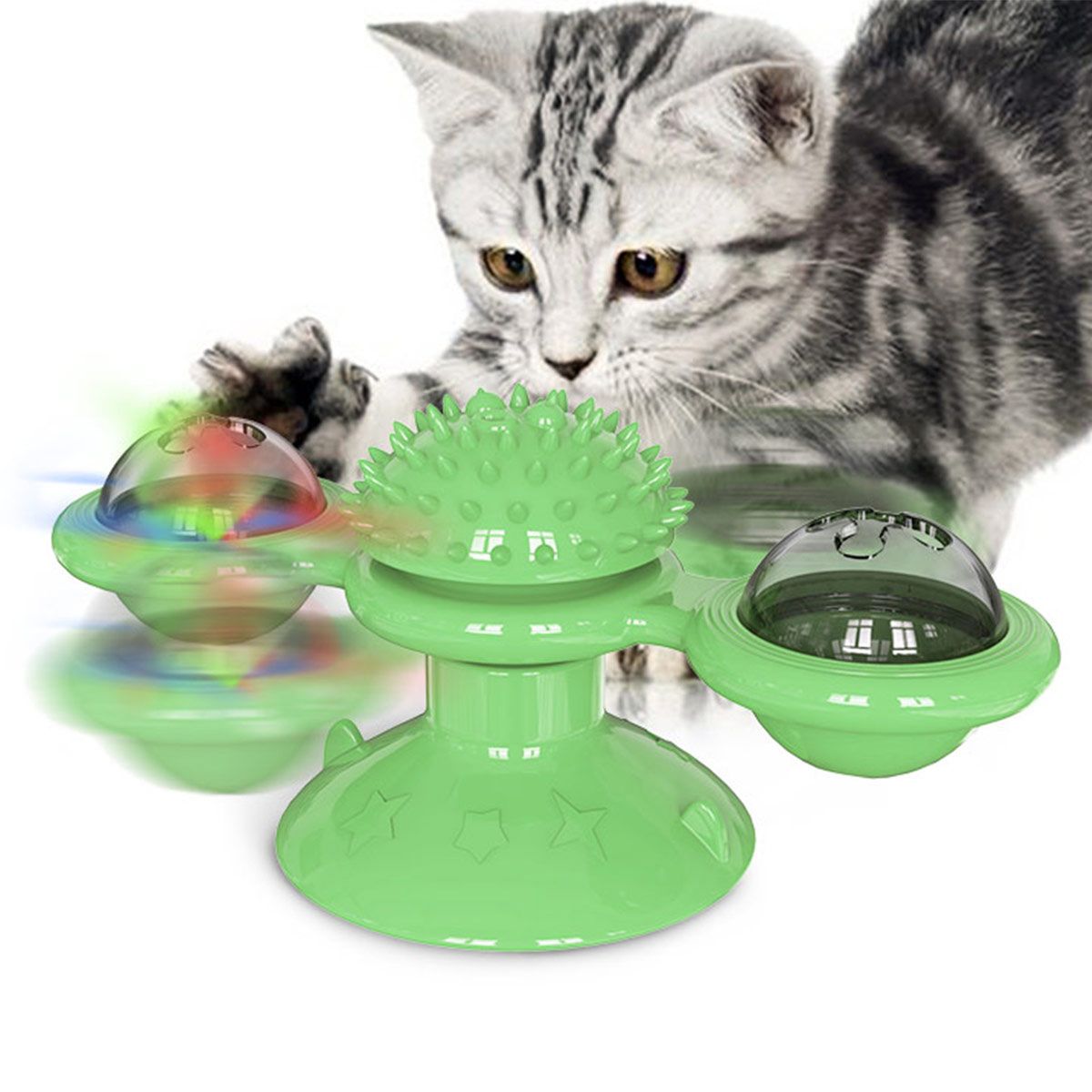Pet Life ® 'Windmill' Rotating Suction Cup Spinning Toy - Cat - (3 Color Options) - (While Supplies Last)