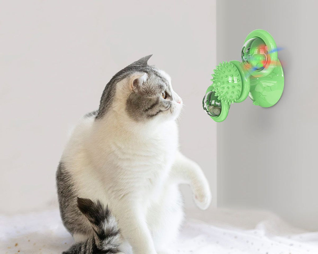 Pet Life ® 'Windmill' Rotating Suction Cup Spinning Toy - Cat - (3 Color Options) - (While Supplies Last)