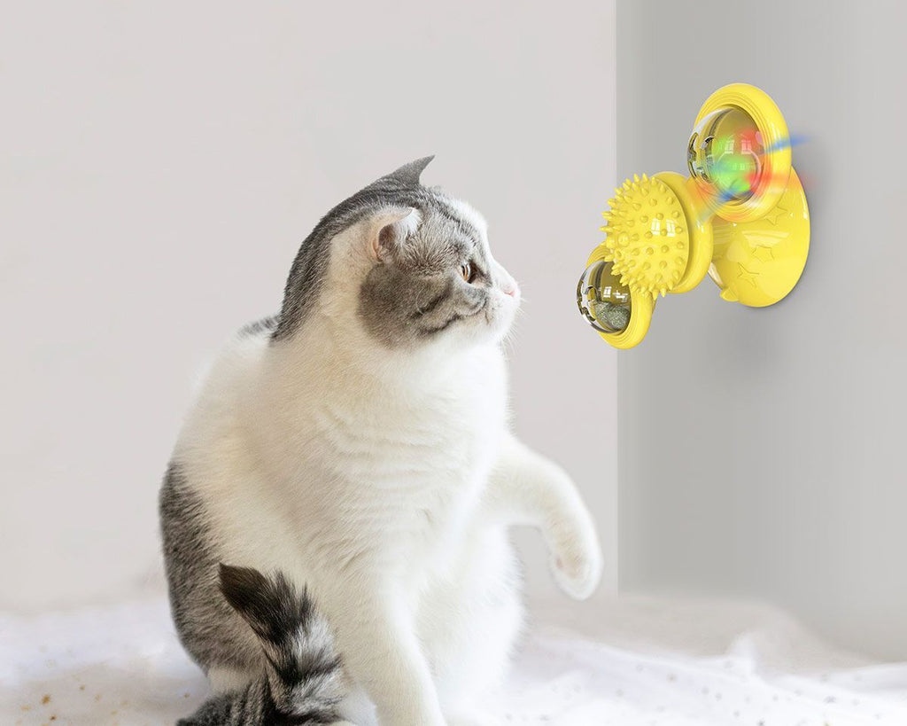 Pet Life ® 'Windmill' Rotating Suction Cup Spinning Toy - Cat - (3 Color Options) - (While Supplies Last)