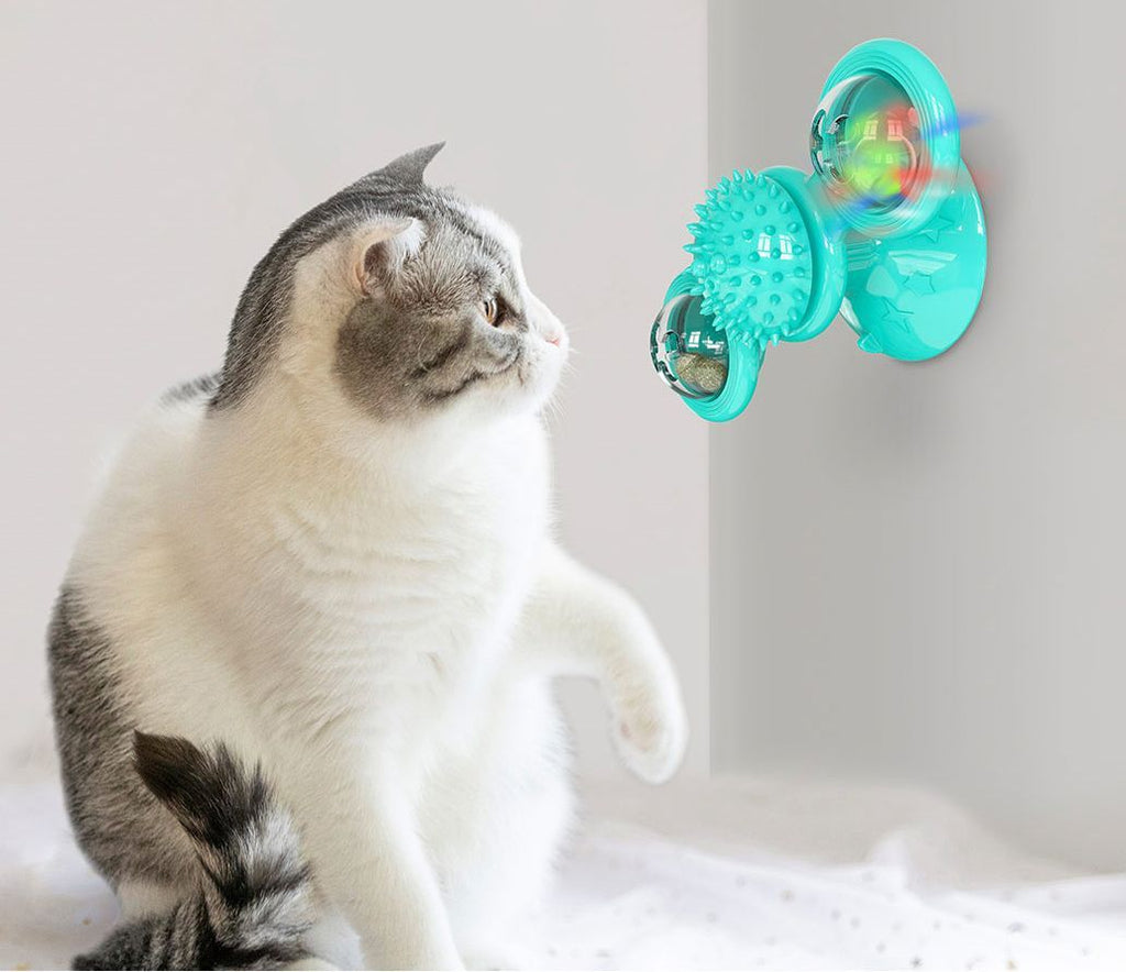 Pet Life ® 'Windmill' Rotating Suction Cup Spinning Toy - Cat - (3 Color Options) - (While Supplies Last)