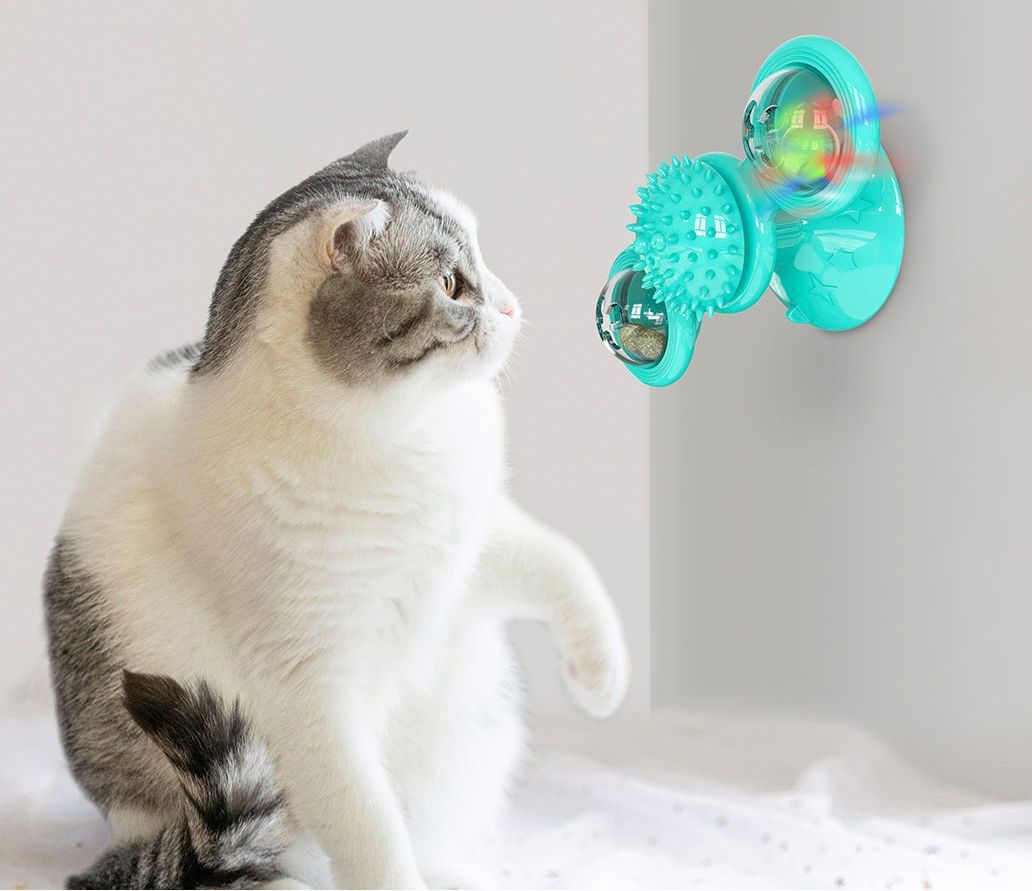 Pet Life ® 'Windmill' Rotating Suction Cup Spinning Toy - Cat - (3 Color Options) - (While Supplies Last)