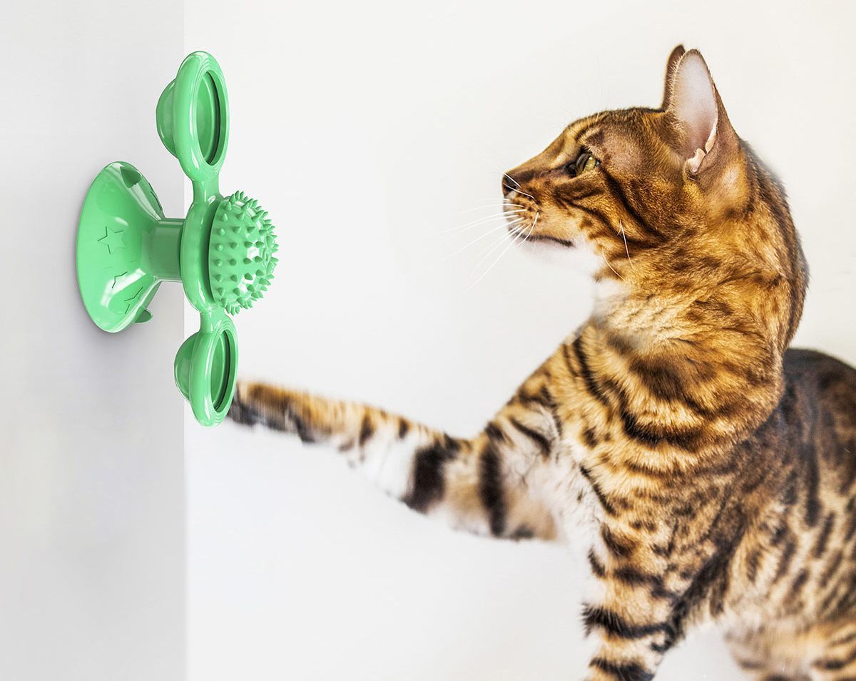 Pet Life ® 'Windmill' Rotating Suction Cup Spinning Toy - Cat - (3 Color Options) - (While Supplies Last)