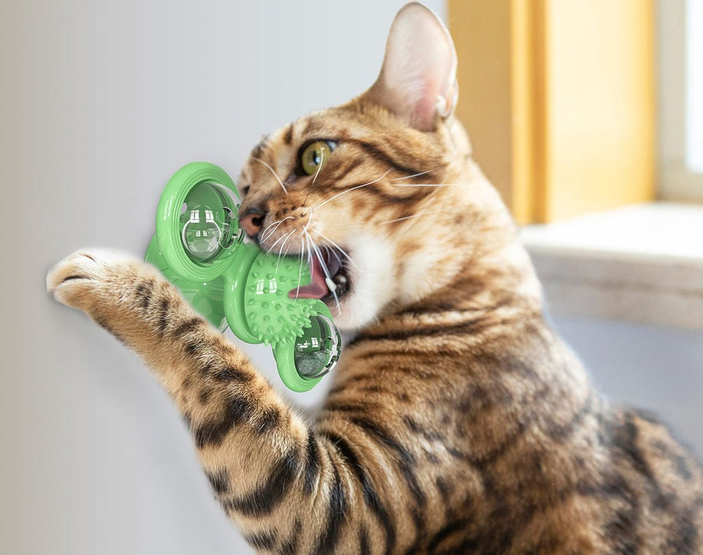 Pet Life ® 'Windmill' Rotating Suction Cup Spinning Toy - Cat - (3 Color Options) - (While Supplies Last)