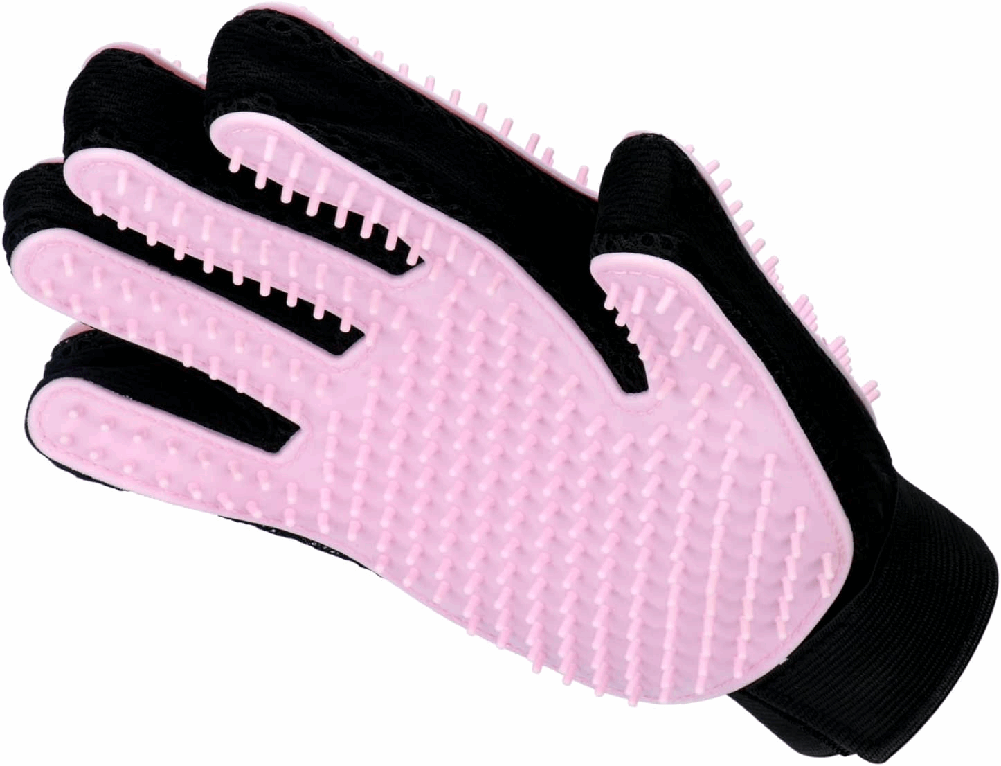 Grooming Massage Glove - Dog Cat  - (Double-Sided) - (One-Size) - (Pink, Blue) - (Rubber) - (While Supplies Last)