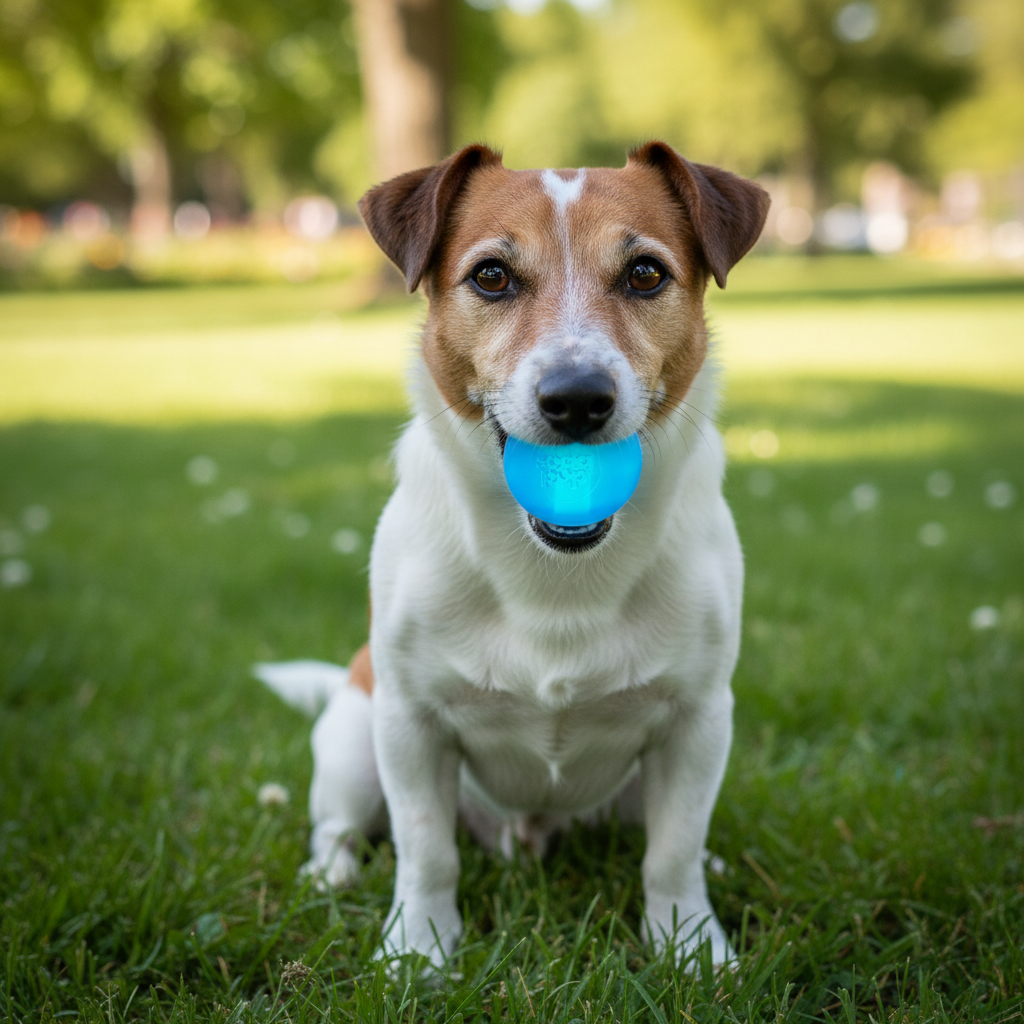 Strobe Ball Light-Up Chew Toy - Dog - (Floating) - (Rubber) - (Blue) -  (SodaPup) - (While Supplies Last)