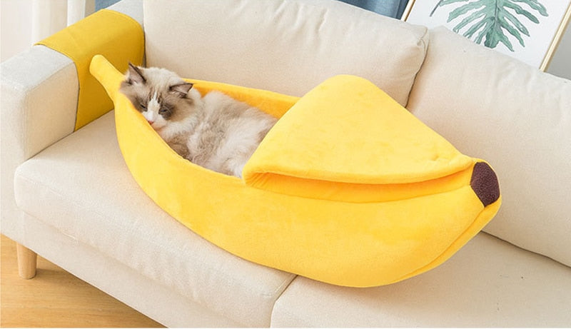 Cozy Banana Bed - Dog Cat - (S-XL) - (6 Color Options)