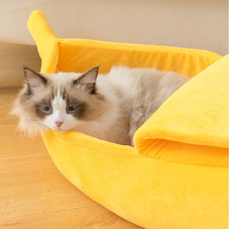 Cozy Banana Bed - Dog Cat - (S-XL) - (6 Color Options)