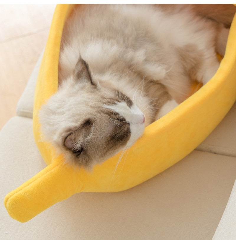Cozy Banana Bed - Dog Cat - (S-XL) - (6 Color Options)