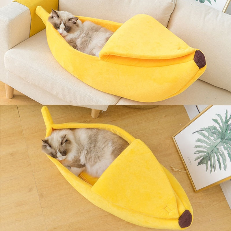 Cozy Banana Bed - Dog Cat - (S-XL) - (6 Color Options)
