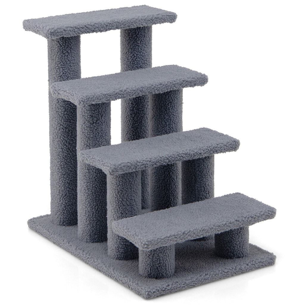 4-Step Stairs with Scratching Posts - Cat - (DirectDeals) - (Grey, Beige) - While Supplies Last)