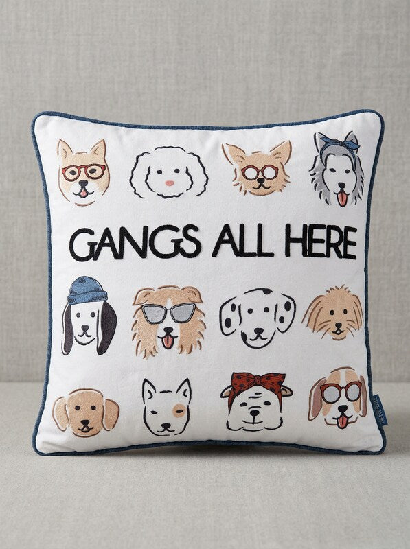 Gangs All Here Bed Pillow - (18"X18") - (Lacourte) - Remembering Your Pets  - (While Supplies Last)