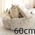 Pink Round Plush Pocket Bed -  Cat  - (5 Color/Style Options) - (Size: 40cm, 50cm, 65cm, height 2cm