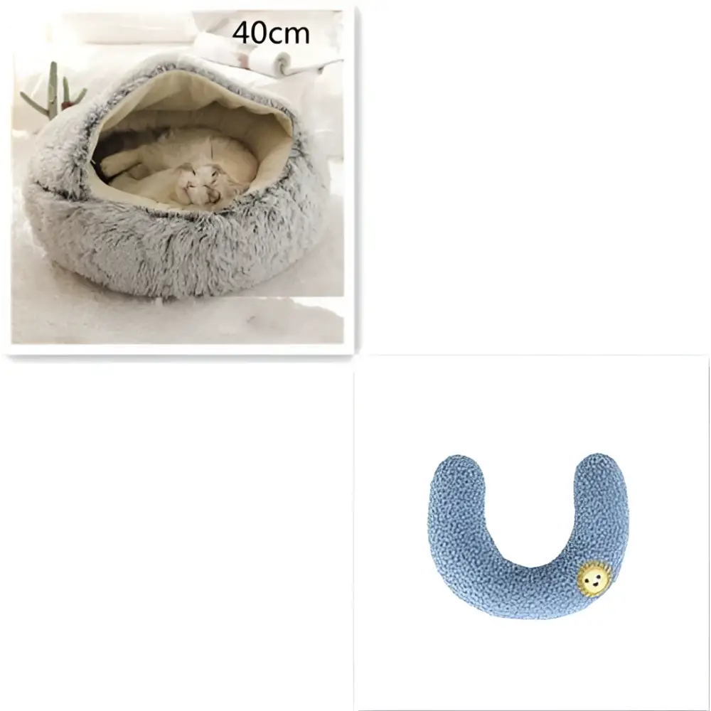Pink Round Plush Pocket Bed -  Cat  - (5 Color/Style Options) - (Size: 40cm, 50cm, 65cm, height 2cm